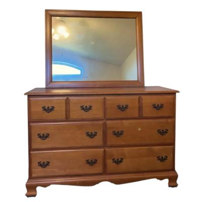 Solid Wood Chest Of Drawers And Wooden Frame Solid Mirror