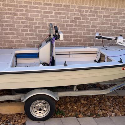 Stalker 13.5 Skiff Boat With 25 Hp Honda Engine And Trailer