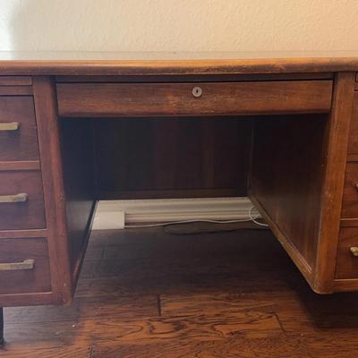 Solid wood banker’s desk 