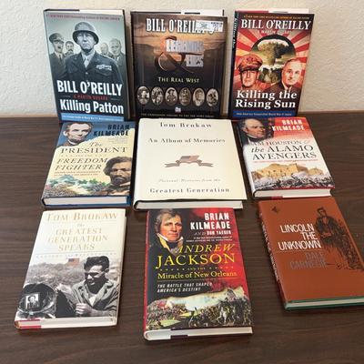Collection  of Political History books by Bill O’Reilly, Tom Brokaw, Kilmeade  