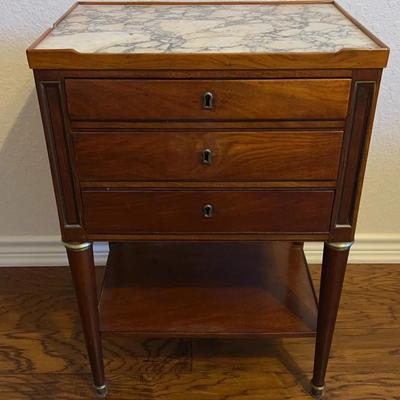 Antique Granite Top Nightstand