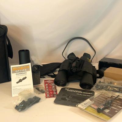 Gideon Optics Guardian…MustadSimmons 10xbinoculars..Nohawk  Laser Rangefinder. Gun muffler..Hunting 