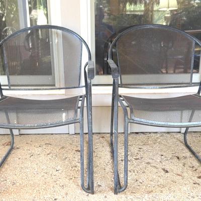 2 sturdy, metal patio chairs 