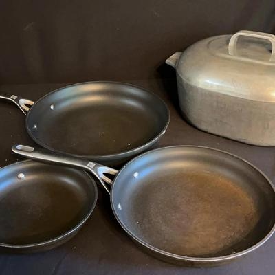 Wagner Ware Magnalite Oval Roaster And Zwilling Pans 