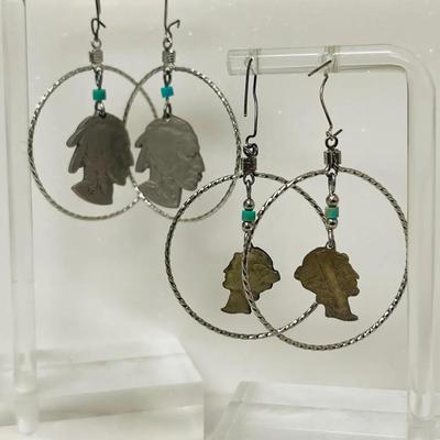 Custom Made U.S. Silver Coin Earrings 