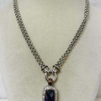Sterling Silver Purple Pendant Necklace