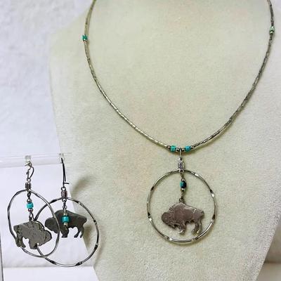Custom Made Laser Cut Buffalo Nickel Jewelry Set #1