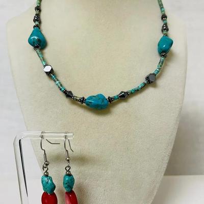 Raw Turquoise Jewelry Set