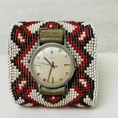 Handcrafted Seed Bead Timex Watch 