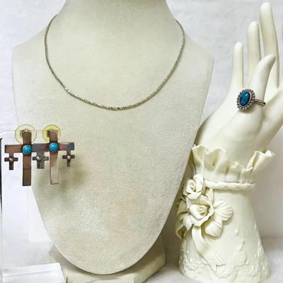 Silver and Turquoise Jewelry Set