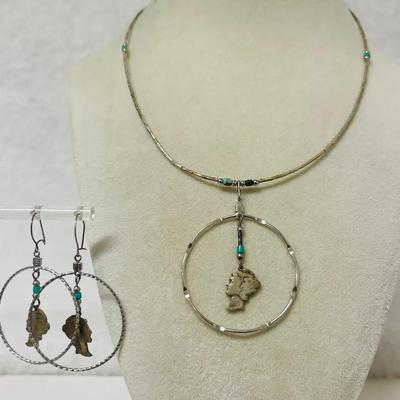 Custom Made Lady Liberty Coin Jewelry Set