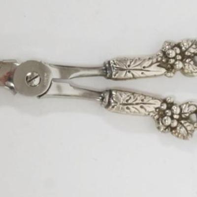 Sale Photo Thumbnail #202: 1202	STERLING HANDLED GRAPE SHEARS APPROXIMATELY 8 IN LONG, MARKED ITALY
