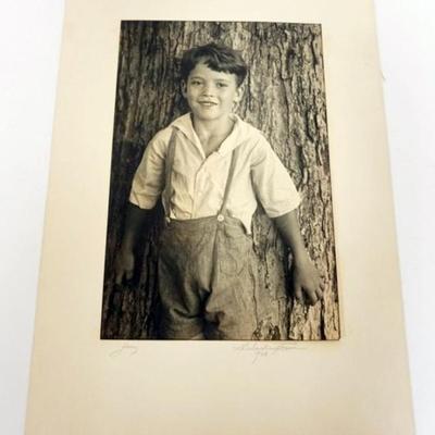 1075	H RICHARDSON CREMER PHOTOGRAPHER (1878-1942) NEW YORK, NEW JERSEY, PHOTO TITLED *JERRY* 1938 EXHIBIT STICKERS ON REVERSE,...