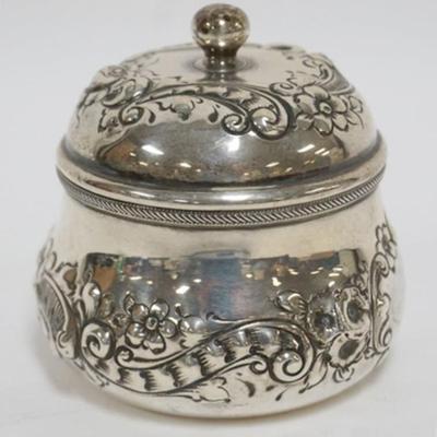 Sale Photo Thumbnail #149: 1149	REPOUSSE STERLING SILVER BOUND TRINKET BOX, 3.3 OZT
