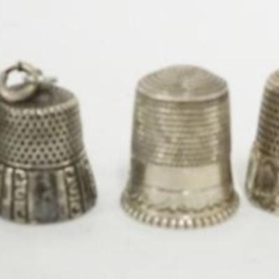 Sale Photo Thumbnail #217: 1217	7 STERLING THIMBLES, 1.3 OZT TOTAL WEIGHT
