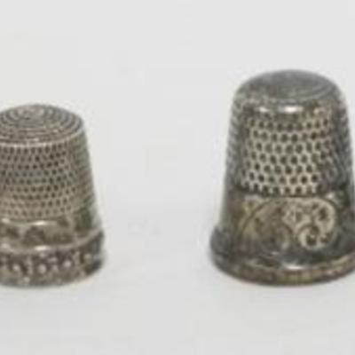 Sale Photo Thumbnail #214: 1214	8 STERLING THIMBLES, 1.0 OZT TOTAL WEIGHT
