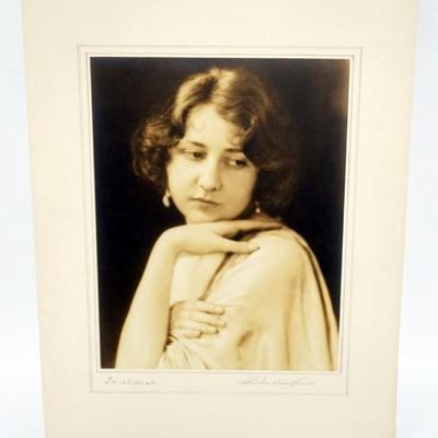 1087	H RICHARDSON CREMER PHOTOGRAPHER (1878-1942) NEW YORK, NEW JERSEY, PHOTO OF YOUNG WOMAN, 1930 TITLED *LA REVEUSE* THE DREAMER,...