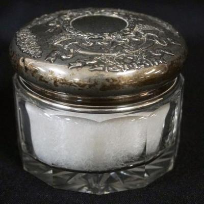Sale Photo Thumbnail #141: 1141	STERLING SILVER LIDDED DRESSER BOX W/GROUND & POLISHED BASE, APPROXIMATELY 3 1/2 IN X 3 1/4 IN HIGH
