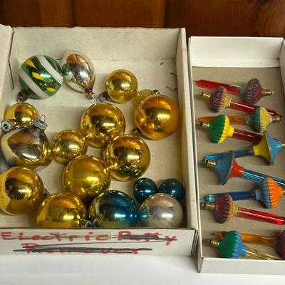 Vintage Glolite Bubble Lights & Glass Ball Ornaments
