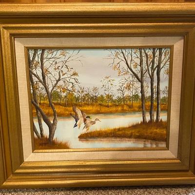 Painting Of Ducks On A Lake By MMKIM Signed