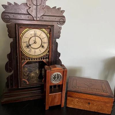 Stamboul Striking New Haven Clock, Radium Clock, Late 1800’s Inlay Box