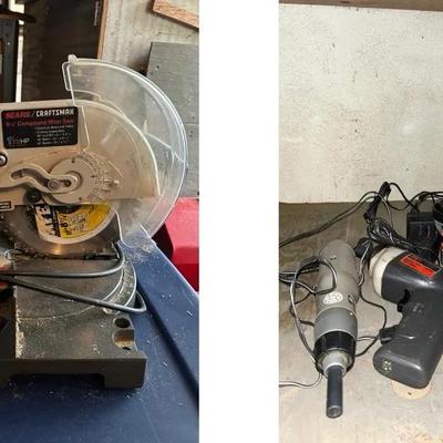 Craftsman 8.25” Compound Miter Saw, Ryobi Cordless Drill & Cordless Screwdrivers