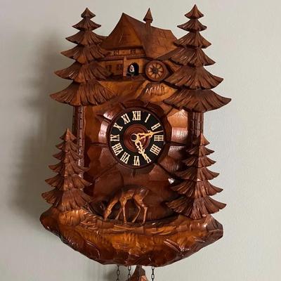 Vintage German Carved Cuckoo Clock