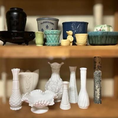 Collection Of Planters & Vases Including McCoy And Hull Pottery