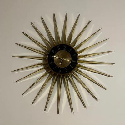 MCM Genuine Elgin Sunburst Wall Clock