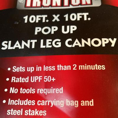 Ironton- 10’x10’ Pop Up Slant Leg Canopy (NIB)