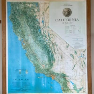 Natural Gas Transmission Pipelines of California 3D Relief Map