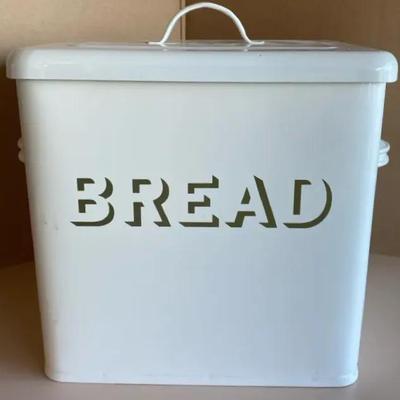 White Metal Bread Box Made in Britain 