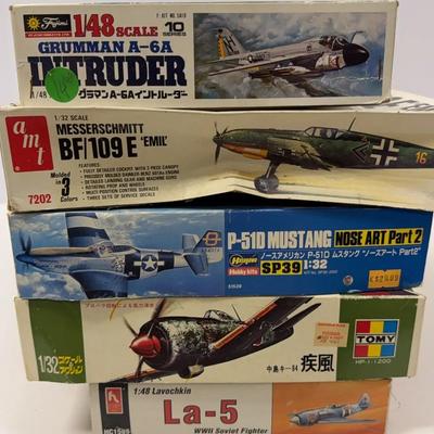 Sale Photo Thumbnail #61: Hasegawa P-51D | Hobby Craft La-5 | AMT BF109-E | A-6A 