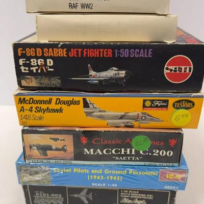 Sale Photo Thumbnail #59: Collection Of Plastic Model Airplanes | A-4, C.200, F11F-1, F86 Sabre & More 