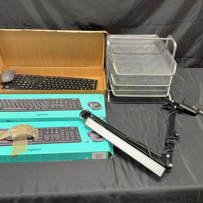 Keyboards, Desk Light And Metal Organizer