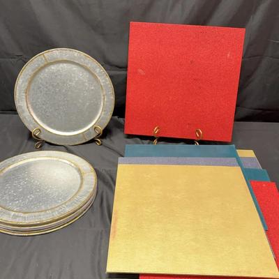 Tin Charger And Placemat Set (8 Each)