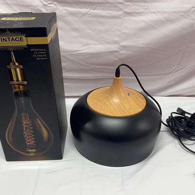 Contemporary Ceiling Light and Oversized Incandescent Lightbulb