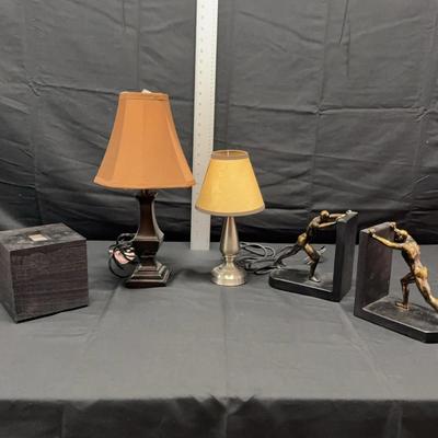 Lamps, Bookends And Tissue Holder