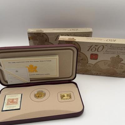 150th Anniversary Of The First Canadian Postage Stamp With Commemerative Coin