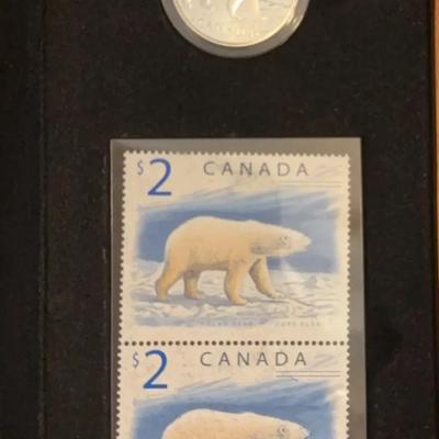 “The Proud Polar Bear” $2 Limited Edition Stamp And Coin Set In Wood Display Box