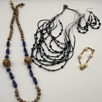 Stone Necklace, Necklace Earring Set, Bracelet