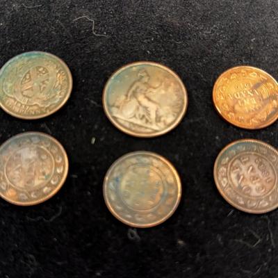 Antique Canadian Coins - 1866, 1876, 1882 (2) Victoria Penny; 1837 Half Penny; 1919 One Cent Coin