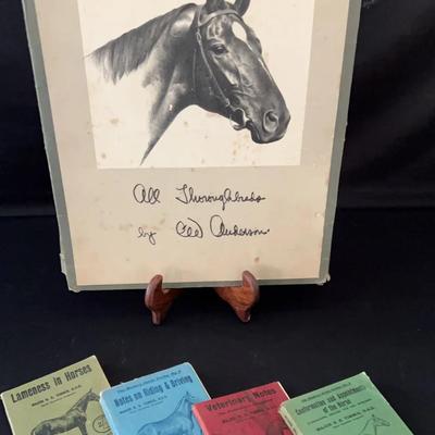 Vintage CW Anderson All Thoroughbreds Portfolio and 4 Vintage Equestrian Texts 