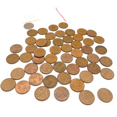 1954-1976 Queen Elizabeth Pennies; One Centennial Penny 1867-1967