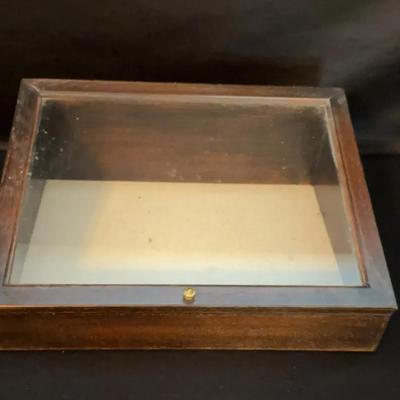 Wood Display Case With Glass Top