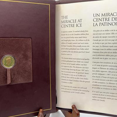 Commemorative Leather Album Salute To Canada’s Athletes 2002 with Canadian Coin and Stamps