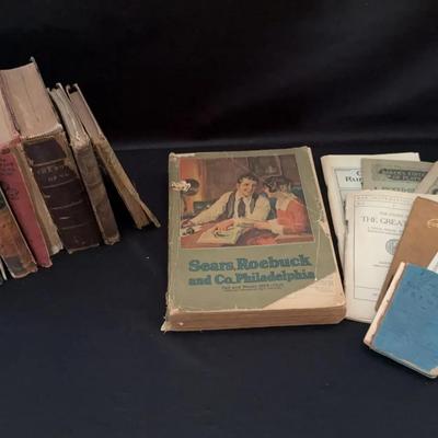 Large Collection Of Antique And Vintage Books Including Sears, Roebuck Catalog 1924-1925