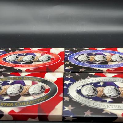 2005 Platinum, Gold, Philadelphia And Denver Mint State Quarter Collection