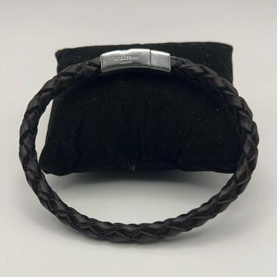 Robert Tateossian Silver And Braided Leather Bracelet London