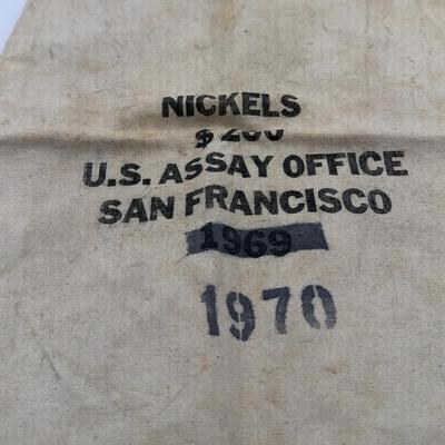 1969-1970 Nickel Money Bag From U.S. Assay Office San Francisco